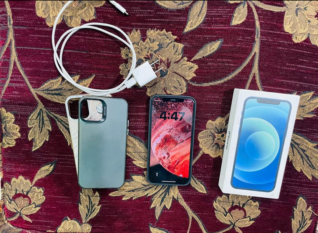 I phone 12 Full box, Charger.