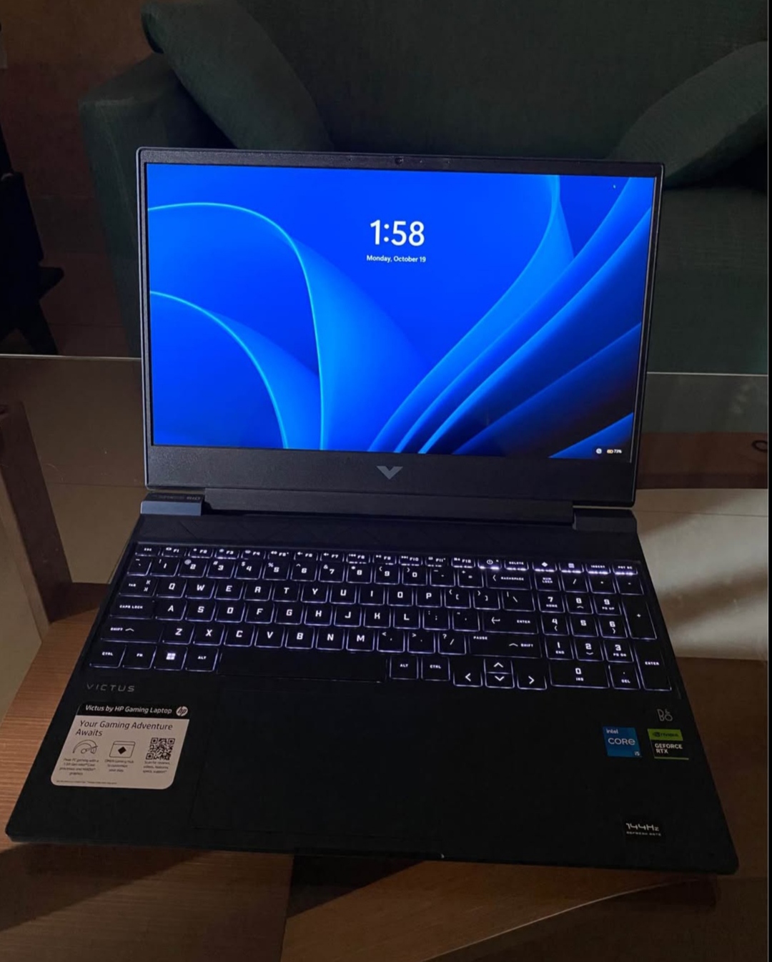 Hp Victus 15 fa1093dx || RTX3050 6 GB || Intel core i5-13420H || 8/512 GB RAM and SSD.