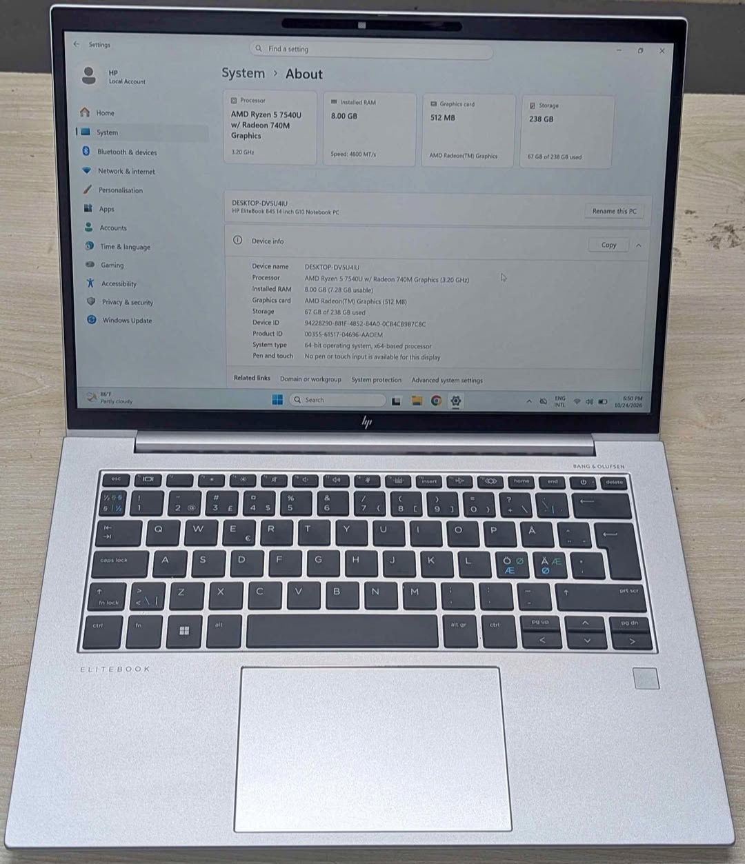 HP EliteBook 845 G10 Ryzen 5 Pro 7545U Laptop