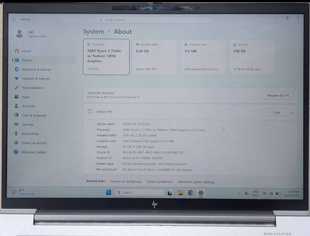 HP EliteBook 845 G10 Ryzen 5 Pro 7545U Laptop
