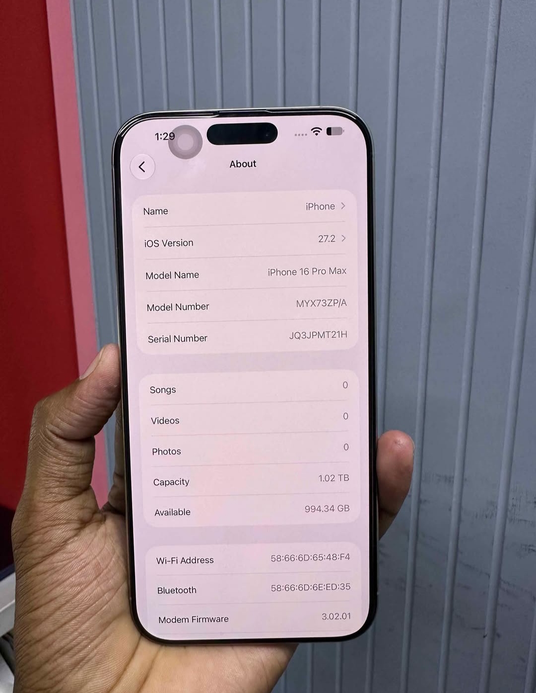Iphone 16 pro max 1TB(Singapore)